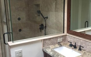 Bath counter and shower