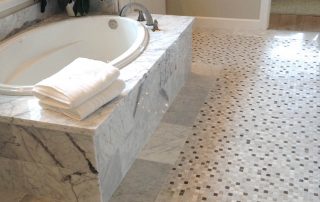 bath floor custom small tile