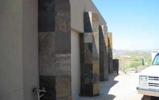 Outdoor custom stone tile columns