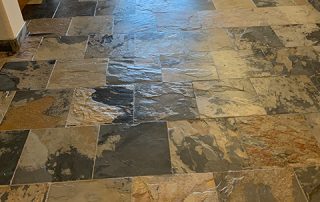 Slate tile with 3 coats of clear coat sealer